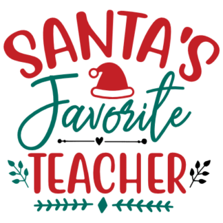 santas-favorite-teacher-funny-christmas-free-svg-file-SvgHeart.Com