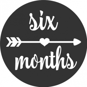 six months, heart with arrow, baby milestone free svg file - SVG Heart