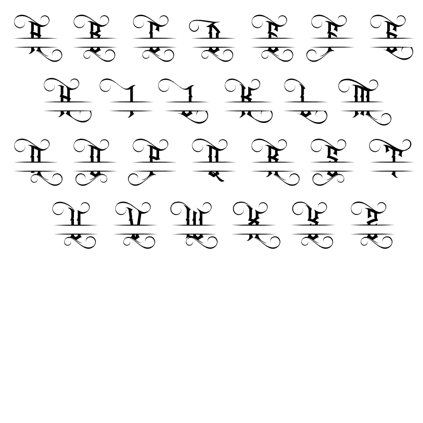 SVG - Circle Monogram Alphabet Letters