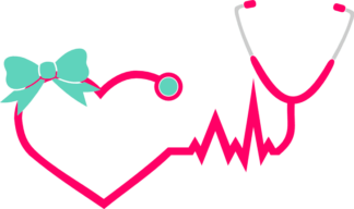 stethoscope-heart-wave-with-bow-nursing-free-svg-file-SvgHeart.Com
