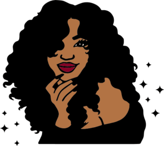 stylish-afro-girl-with-long-hair-black-woman-free-svg-file-SvgHeart.Com