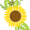 sunflower-with-leaves-decoration-free-svg-file-SvgHeart.Com