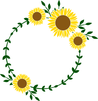 sunflowers-circle-monogram-frame-decoration-free-svg-file-SvgHeart.Com