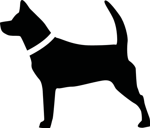 dog on leash silhouette