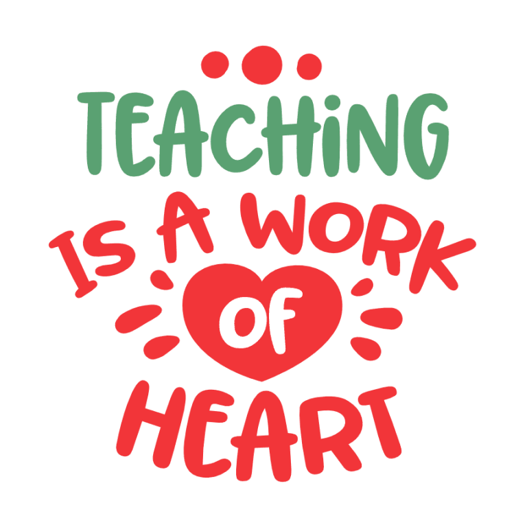 Teaching Is A Work Of Heart, Teacher's Free Svg File - Svg Heart