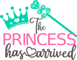 the-princess-has-arrived-crown-and-magic-wand-baby-girl-free-svg-file-SvgHeart.Com