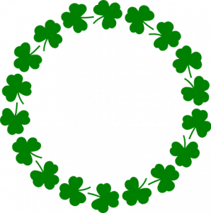 three leaf clover circle frame, st patrick's day free svg file - SVG Heart