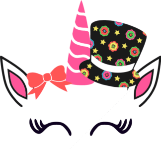unicorn-head-with-hat-birthday-girly-fantasy-animal-free-svg-file-SvgHeart.Com