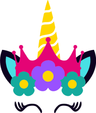 unicorn-queen-head-with-crown-birthday-free-svg-file-SvgHeart.Com
