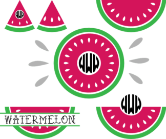 watermelon-monogram-frame-fruit-summer-free-svg-file-SvgHeart.Com