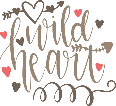 Wild heart lettering boho inspirational Royalty Free Vector