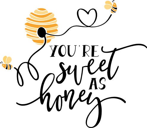 you're sweet as honey, love, valentine's day free svg file - SVG Heart