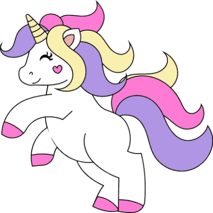 cute unicorn clipart, girly, fantasy animal free svg file - SVG Heart