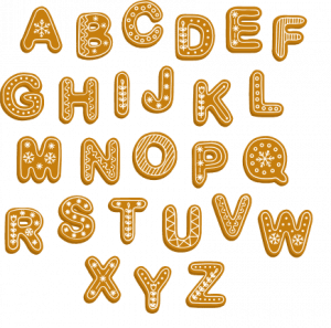 gingerbread letters, alphabet, font, christmas free svg file - SVG Heart