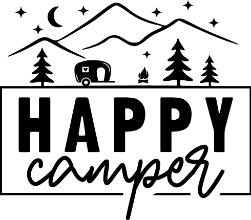 Happy camper - travel lettering inscription Vector Image