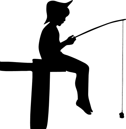 sitting fisherman silhouette