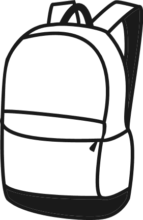 backpack clipart black and white