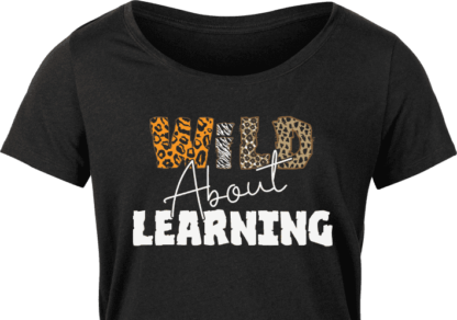 wild about learning, black girl shirt - free svg file for members - SVG