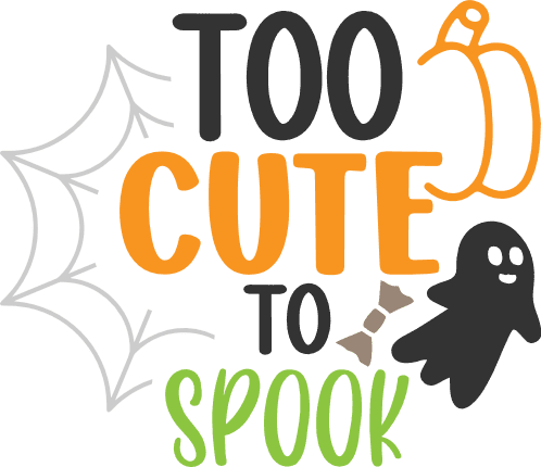 Too Cute To Spook. Halloween Slogan with Cute Ghost Stock Vector