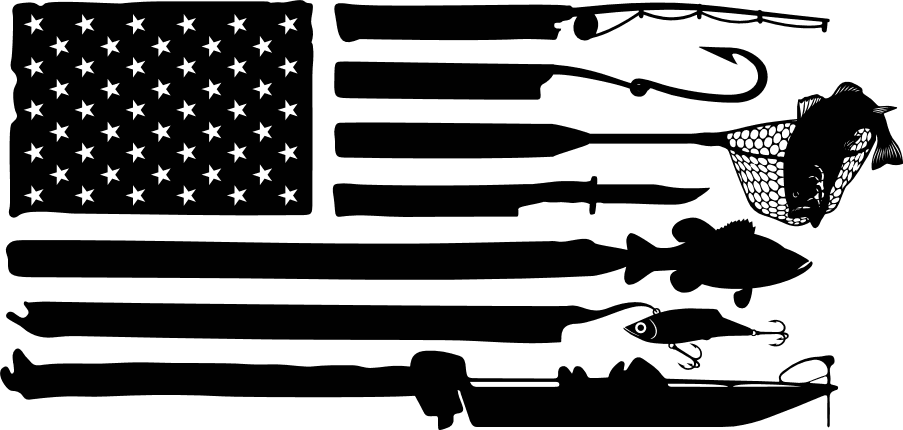 fishing USA flag, fisherman gift - free svg file for members - SVG