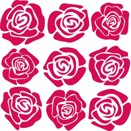 Rose Flowers SVG Bundle, Roses Silhouettes