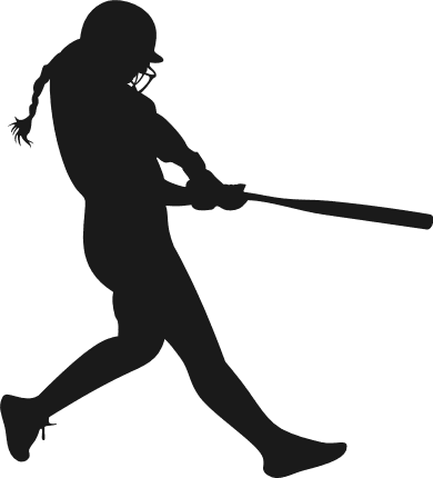 softball girl silhouette clipart image free svg file - SVG Heart