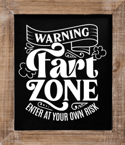 Warning Fart Zone, Funny Toilet Free Svg File   SVG Heart