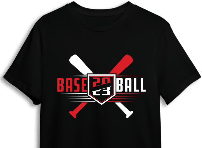 Baseball 2023, crossed baseball bats, softball lover tee design