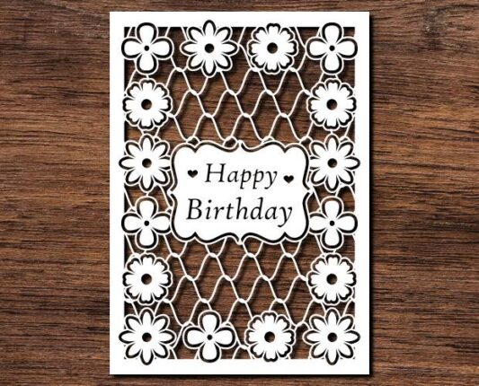 Happy birthday, beautiful floral greeting card - free svg file for ...