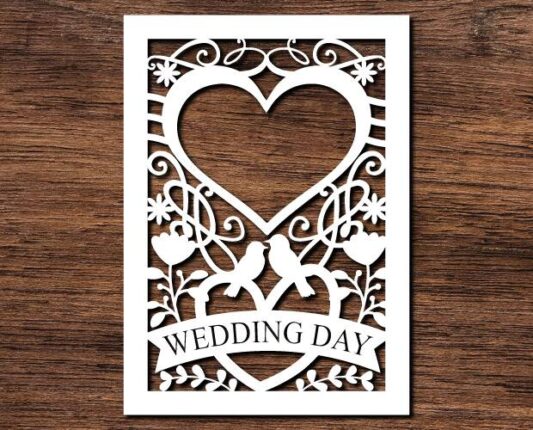 Wedding day, beautiful wedding invitation card - free svg file for ...