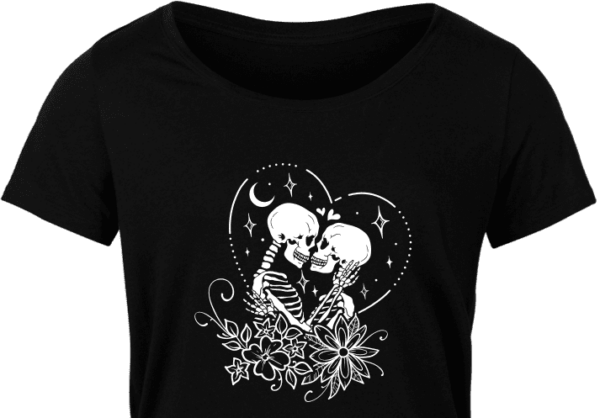 Hugging Skeletons Couple In A Floral Heart Clipart Image Free Svg