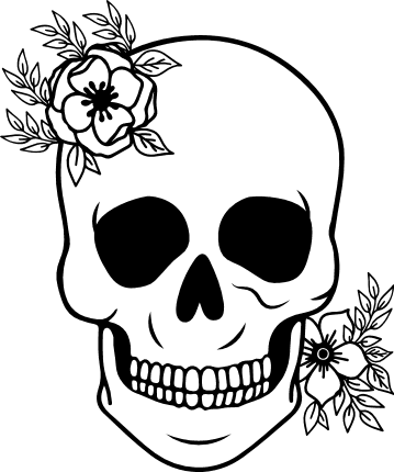 Free Vector  Watercolor skull with flowers