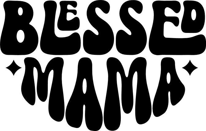 Blessed Mama Groovy Text T For Mom Free Svg File Svg Heart