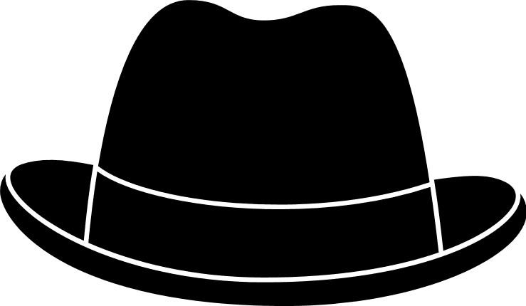 bowler hat silhouette, clipart image free svg file - SVG Heart