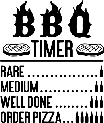 BBQ timer, rare, medium, well done, order pizza, funny apron design ...