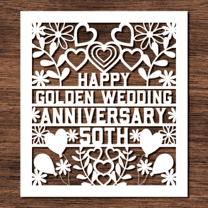 Happy golden 50th wedding anniversary, card, gift for parents - free ...