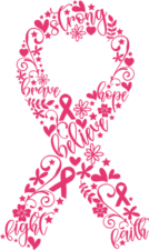 Pink ribbon made of objects, Breast cancer awareness - free svg file ...