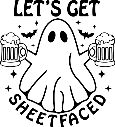 Lets get sheetfaced, ghost holding beer mugs, Funny Halloween - free ...