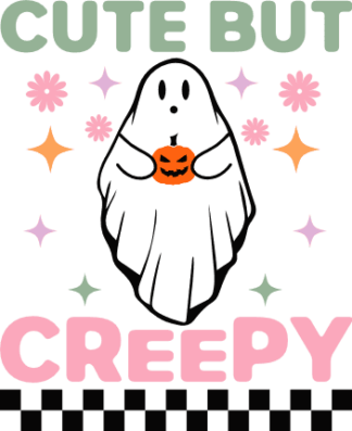 Cute but creepy, ghost, Funny girly Halloween tshirt design - free svg ...