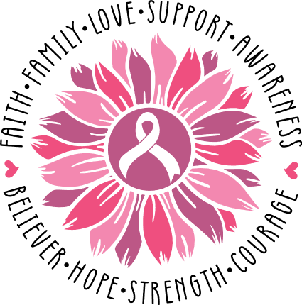 Breast Cancer Positive Words Ribbon' Sticker