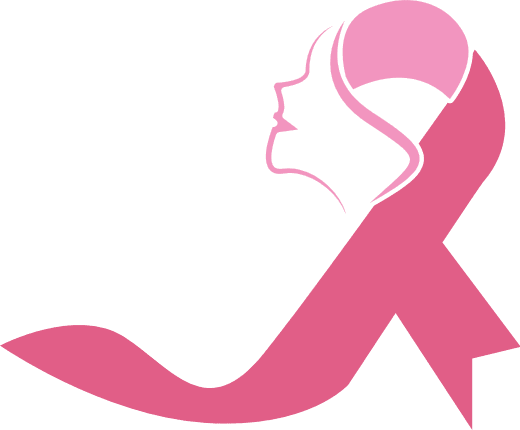 pink ribbon in woman figure breast cancer silhouette style icon