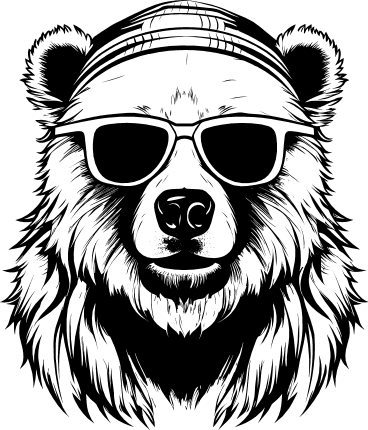 Grizzly Bear with Sunglasses Sticker for Sale by Digital Art
