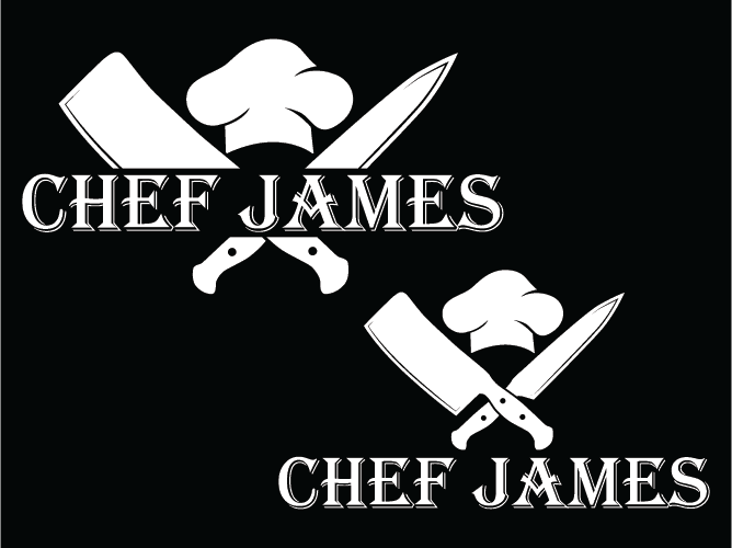 Chef custom name, hat and crossed grilling knives, BBQ apron design ...