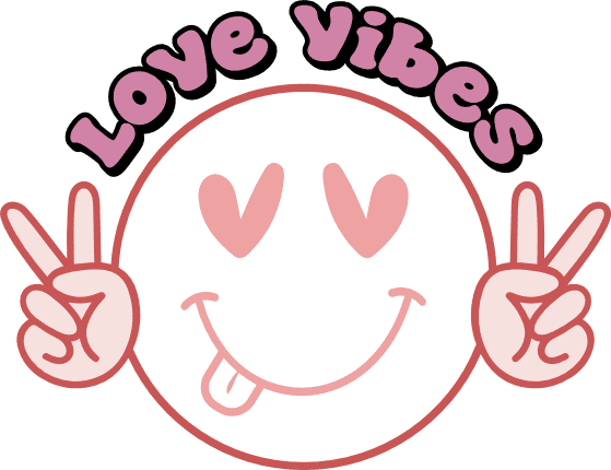 Good vibes, positive quotes, smiley emoji free svg file - SVG Heart