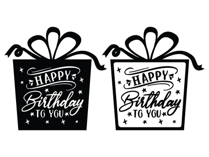 Happy birthday to you, gift box, bundle free svg file for members