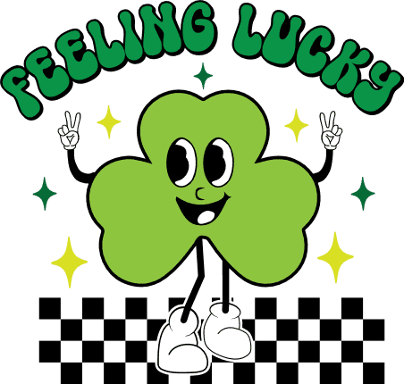 Lucky, clover leaves, St Patricks day, echo text - free svg file