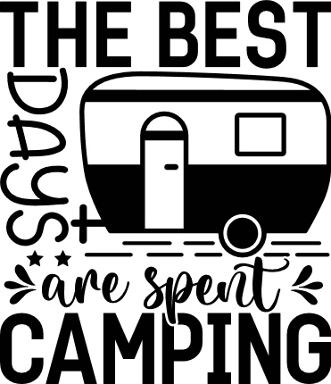 Happy camper sign, trees outline, camping t shirt design - free
