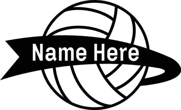 Volleyball ball with team name in the banner - free svg file for ...