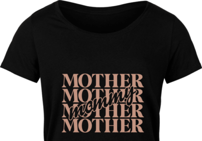 Mother, mommy, echo stacked text free svg file for members, t-shirt ...