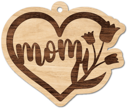 Mom sign, floral heart laser cut free svg file for members, mother's ...